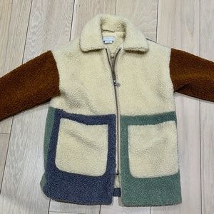 STELLA MCCARTNEY   Kids' Color Block Faux Shearling Coat In Neutrals 5Y